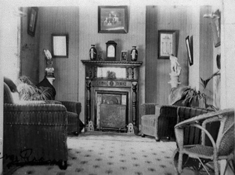 Image of The lounge room of the Nelson family house at 39 Collins Street, Thornbury