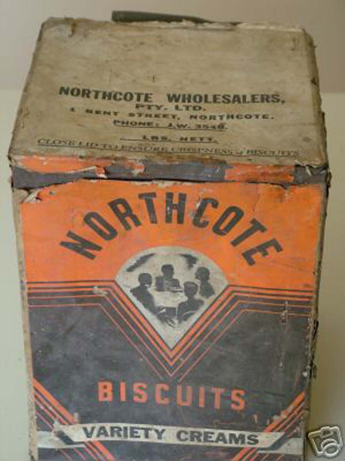 Image of Northcote Biscuits tin circa 1940s