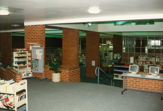 Image of Northcote library with book sale display