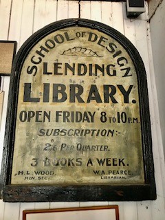 Image of sign from Preston School of Design Library sign - donated by Albert Olver