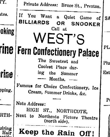Image of Advertisement for Fern Confectionary Palace May 5 1917