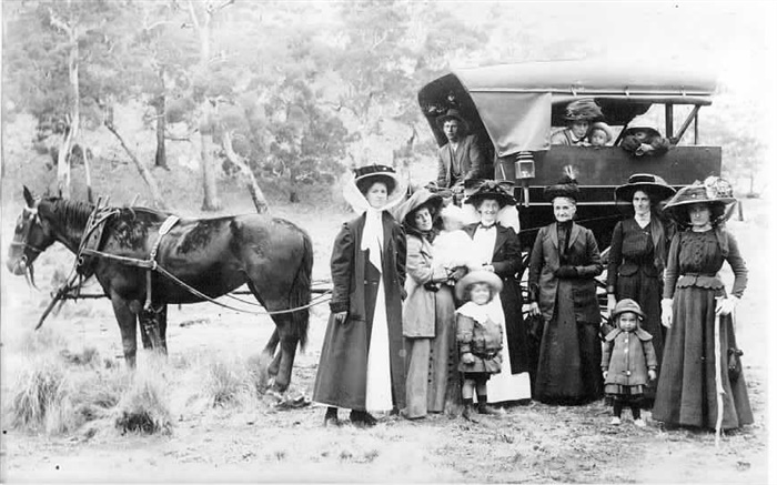 Image of a Family outing, with horse and cart [PHS][LHRN90-351]