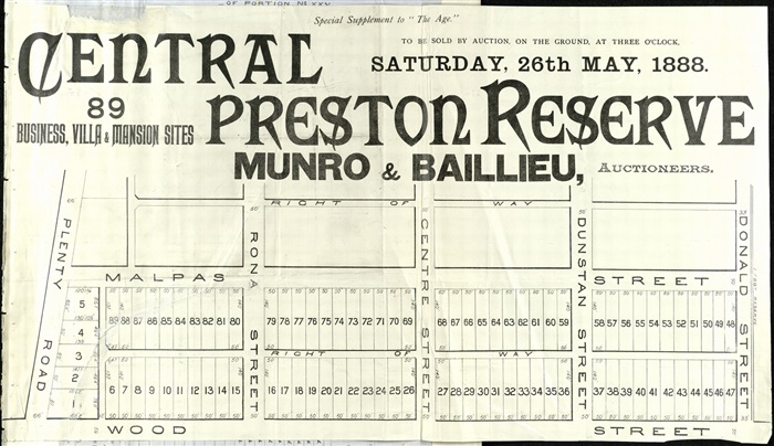 Image of Central Preston Reserve 1888