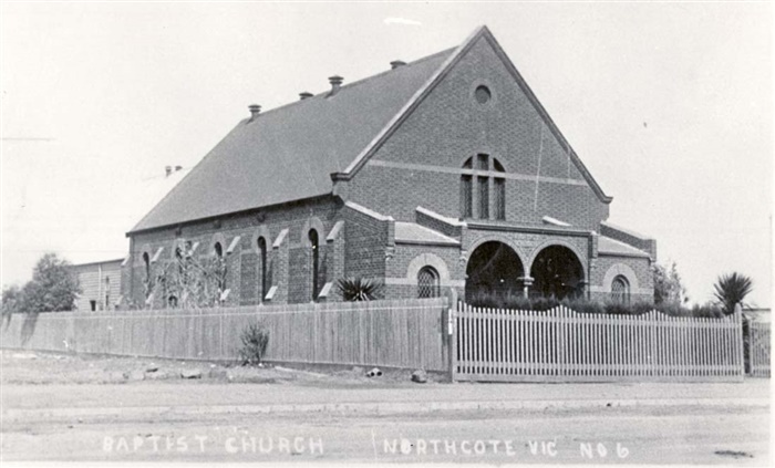 Image of Northcote Baptist Church in the 1920s