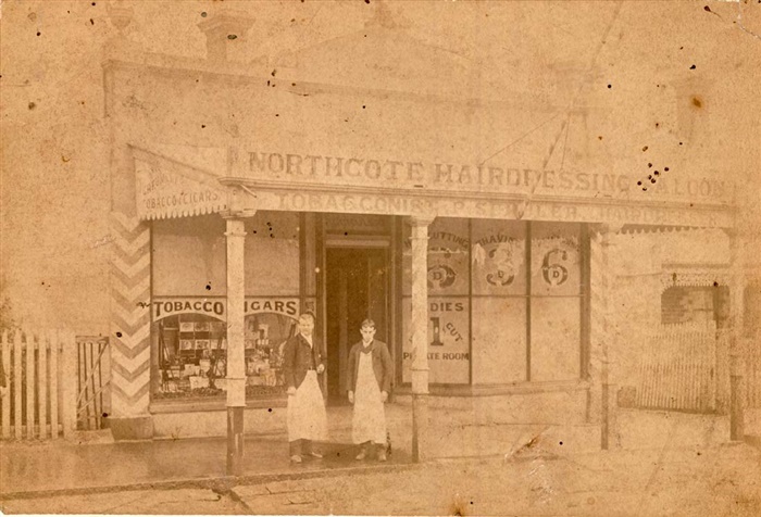 Image of Northcote hairdresser c1890