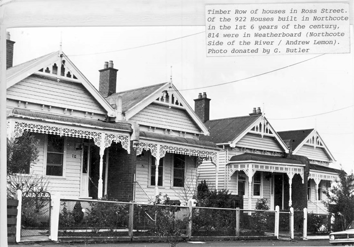 Image of Timber homes in Ross Street Northcote. [LHRN1023]