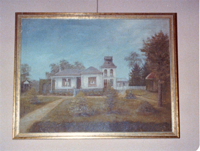 Image of A painting of "Hanslope" as it was in the 1890s
