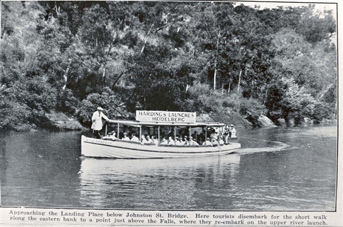 Image of The ferry moving up river