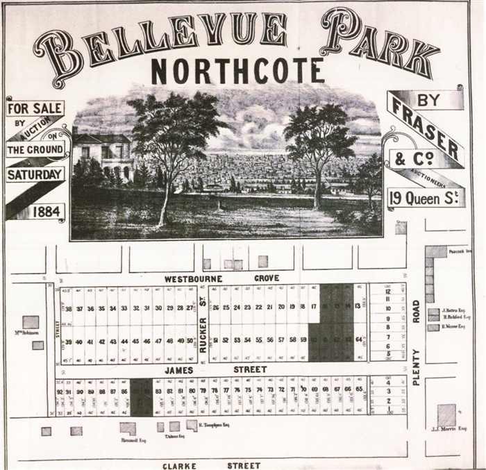 Image of Bellevue Park, Northcote 1884