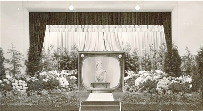 Image of The stage setting for the 1957 Northcote Mayoral Ball