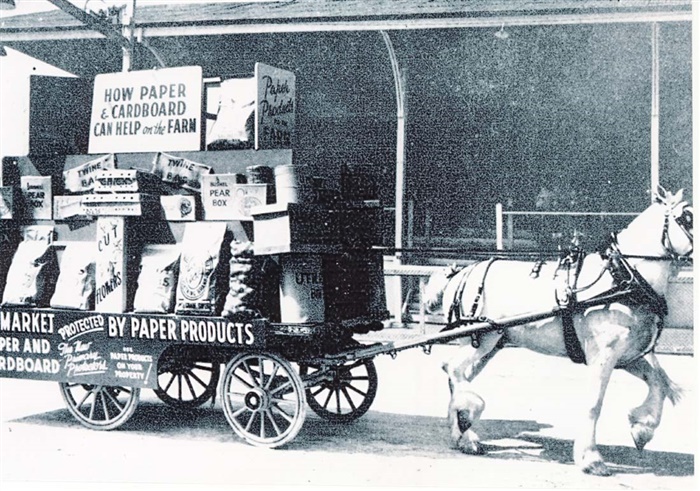 Image of Horse and cart at the Australian Paper Mills c1930s. [LHRN1457]