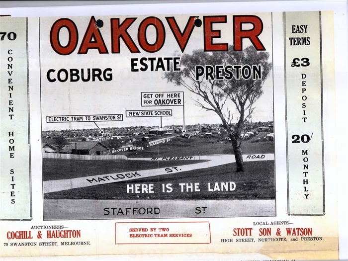 Image of Oakover Estate land sale advertisement