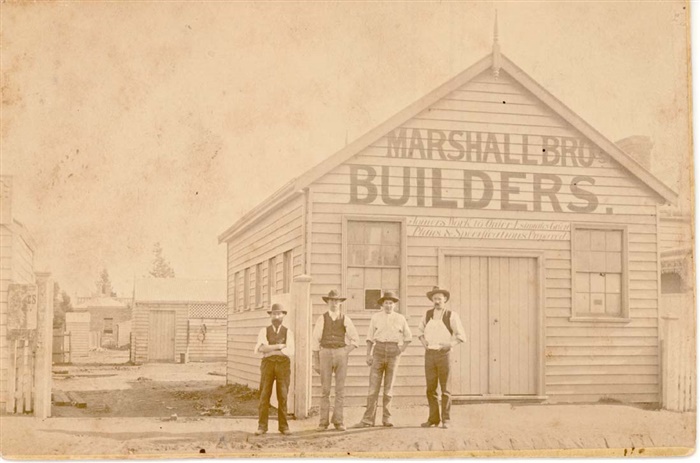Image of the Marshall Brothers Co. timber yard was on High Street, just below Cramer Street