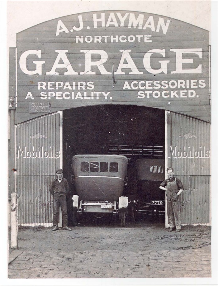 Image of Car in Hayman's garage c1930. [LHRN1738]