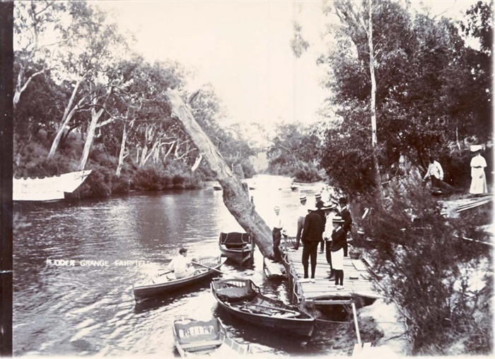 Image of Canoeing at Rudder Grange circa 1910