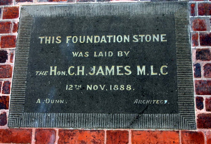 Image of Foundation stone laid by C.H. James