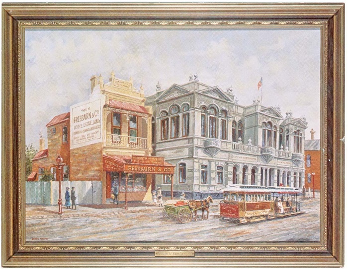 Image of A painting of the Northcote Town Hall around 1895 by Keith Martin