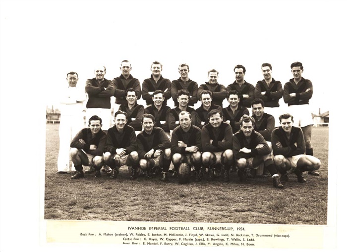 Image of Ivanhoe Imperial Football Club, Runners up 1954 (Donated by Robert Ellis) 