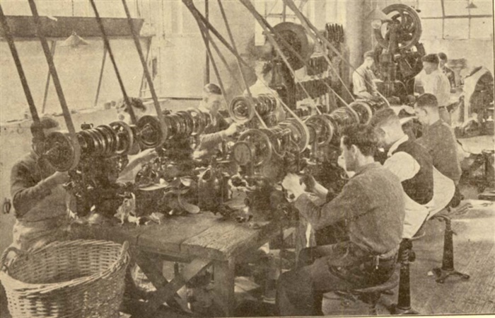 Image of men working in the shoe factory during the 1930s. [LHRN1950]