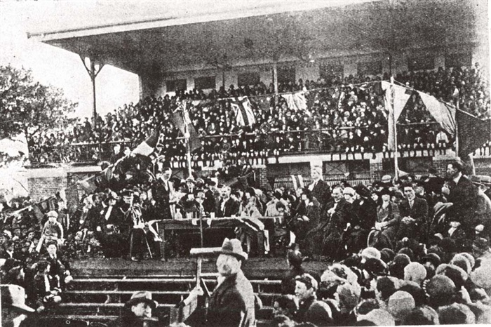Image of A crowd at the stands c. 1921 [LHRN2139]