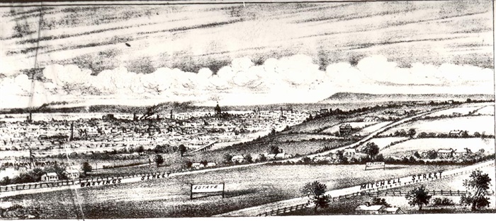 Image of A view of Rucker's Hill from Fairfield in 1884