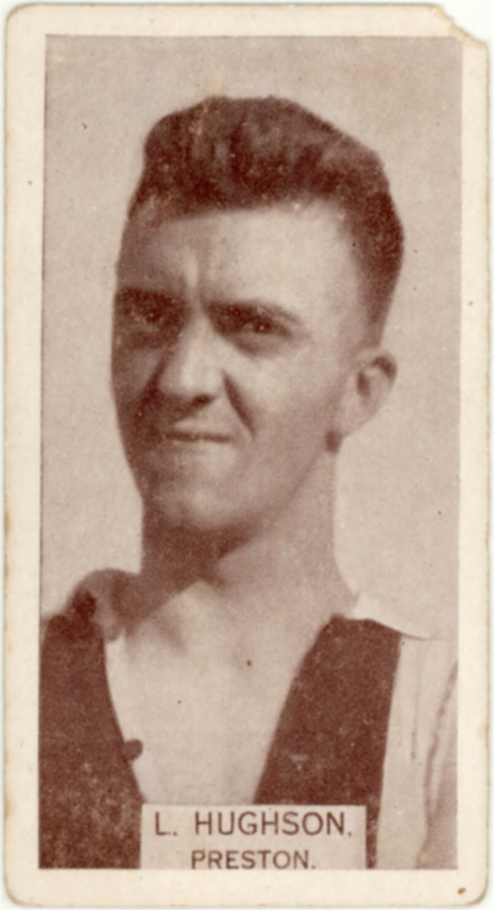 Image of L. Hughson, who played football for Preston during the 1930s