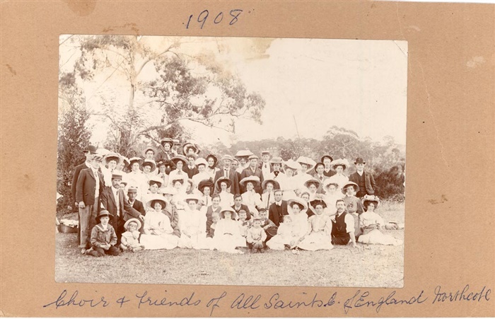 Image of All Saints Church Tennis club picnic, 1911 [courtesy All Saints Church]