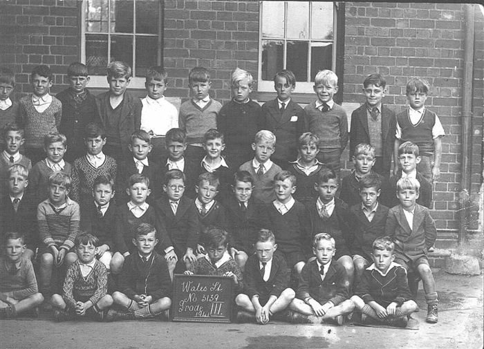 Image of the Pupils of Grade 3 (1941) Keith Stickland 4th from left on second row. Malcolm Taylor top row on right. Donated by Margaret Stickland