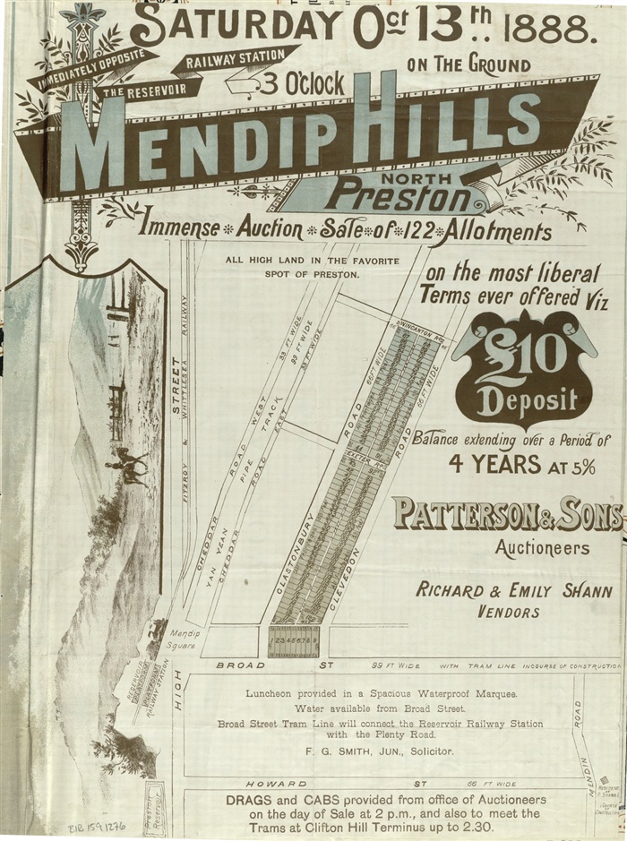 Image of Mendip HIlls Estate, First Sale 1888 (SLV)