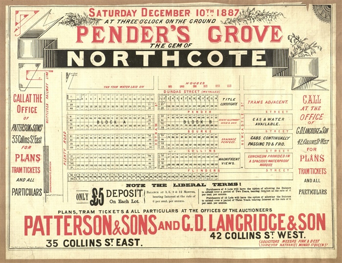 Image of Penders Grove Northcote Land Sale 1887 (SLV)