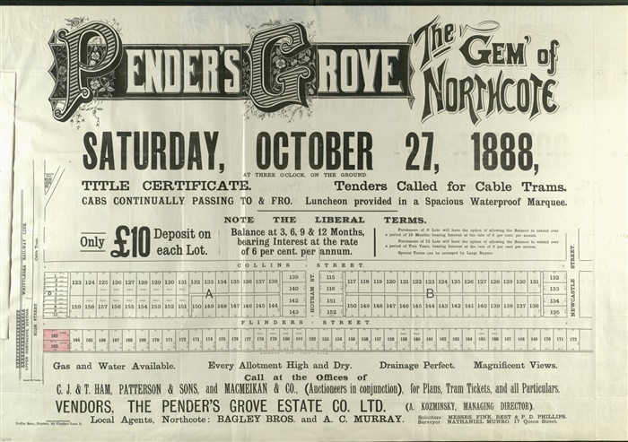 Image of Penders Grove Northcote Land Sale 1888 (SLV)