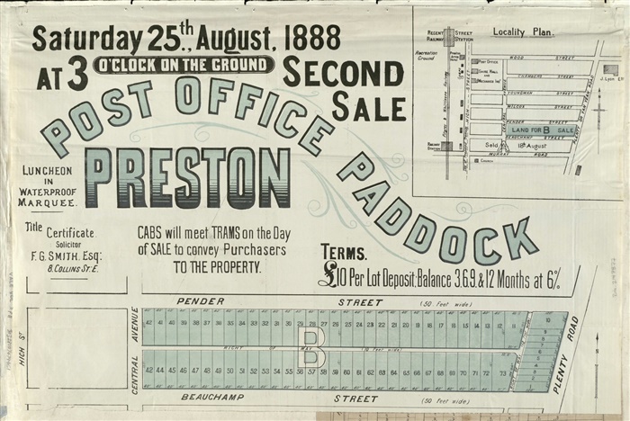 Image of Post Office Paddock 2nd sale 1888 (SLV)