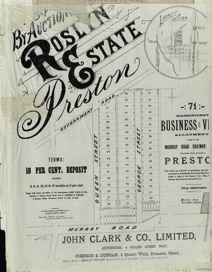 Image of Roslyn Estate Preston 1888 (SLV)