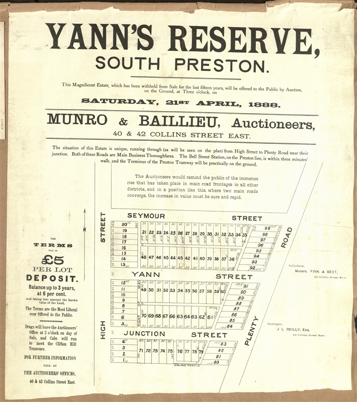 Image of Yanns Reserve South Preston 1888 (SLV)