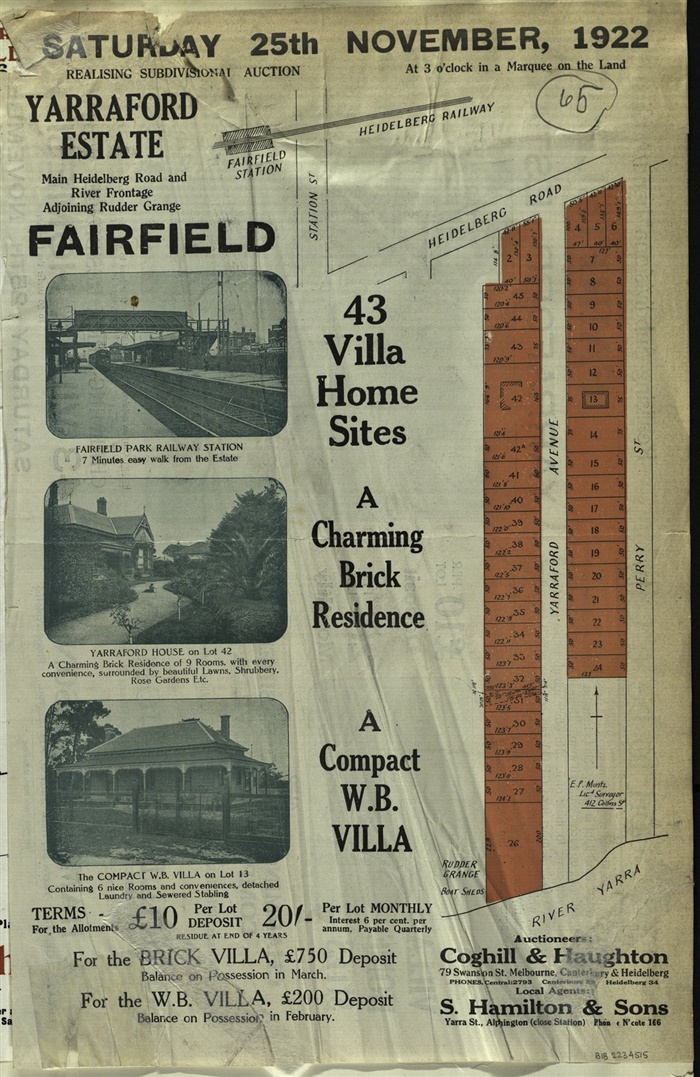 Image of Yarraford Estate, Fairfield 1922 (SLV)