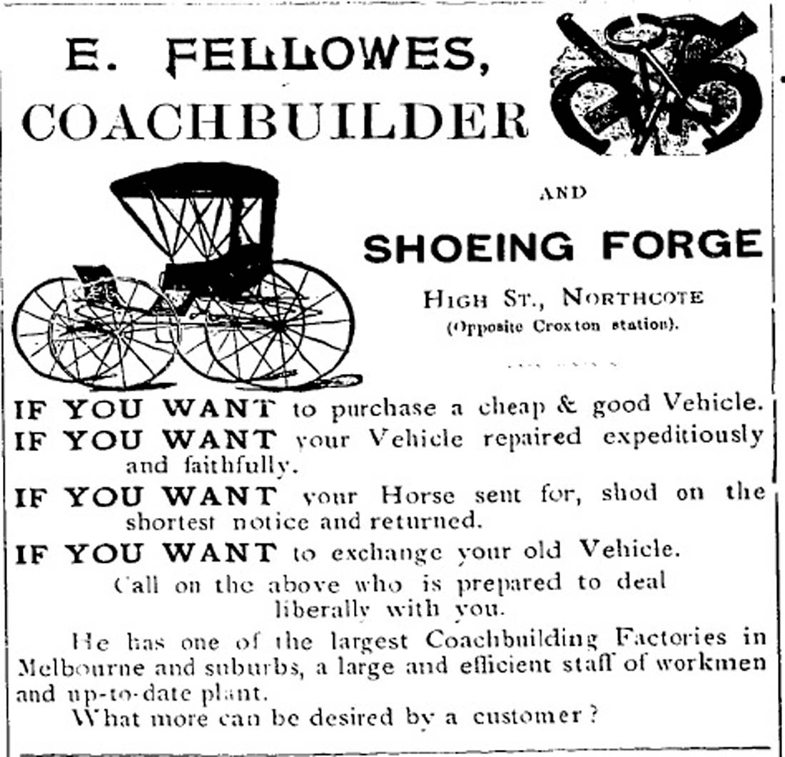 Image of Advertisement in the Northcote Leader - Universal Carriage
