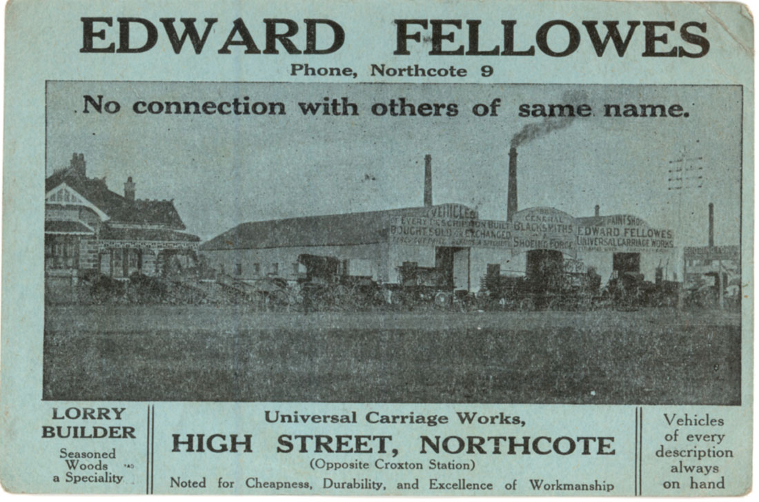 Image of Universal Carriage Works High Street, Northcote. 