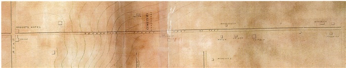 1865 map of Separation Street showing location of German settlers homes