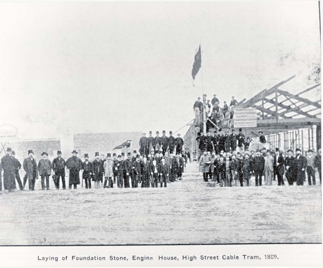 Image of Laying the foundation for the Cable Tram Engine House, 1889.