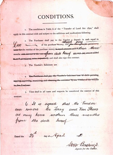 Transfer of land document from John Gay Roberts to Albert Sanguinetti