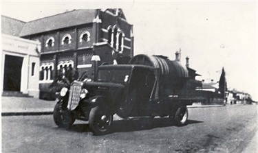 Image of Melbourne Vinegar Company. Passing church in Thornbury