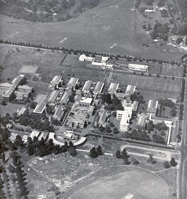 Image of Aerial view of the hospital in the 1950s