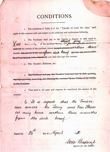 Image of Transfer of land document from John Gay Roberts to Albert Sanguinetti