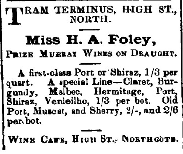 Advertisement for the winebar in the Northcote Leader [LHRN1737-6]