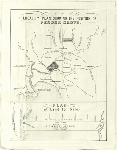 Image of Locality plan of Penders Grove 1885 (SLV)