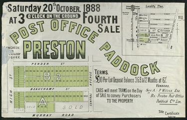Image of Post Office Paddock 4th sale 1888 (SLV)