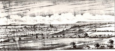 Image of A view of Rucker's Hill from Fairfield in 1884