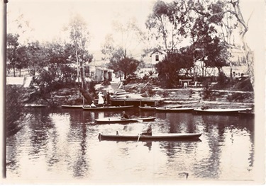 Image of Canoeing at Rudder Grange circa 1910