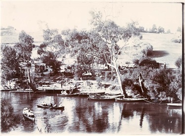 Image of Canoeing at Rudder Grange circa 1910