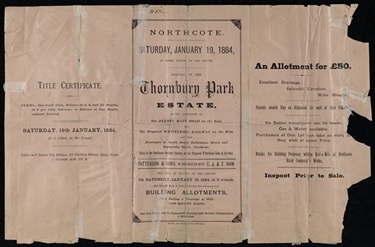 Image of Thornbury Park Estate leaflet, 1884 (1) SLV